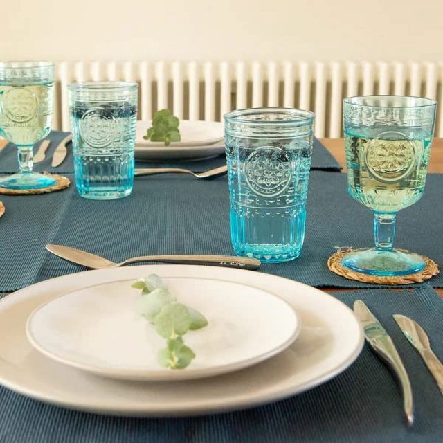 Bormioli Rocco - Romantic Light Blue Wine/Water x4 - 320ml Home & Kitchen