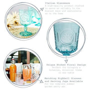 Bormioli Rocco - Romantic Light Blue Wine/Water x4 - 320ml Home & Kitchen