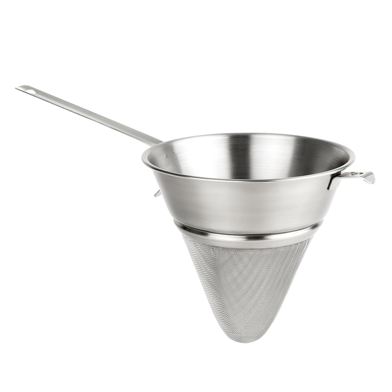 Browne - Bouillon Strainer - Extra Fine Mesh - Pan Hook - 18.25x9x9" / 46.4x22.9x22.9 cm - Stainless Steel 18 / 8