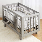 BreathableBaby - Mesh Liner for Cribs and Playards, Classic and Deluxe Styles Mother & Baby Owl Fun Gray