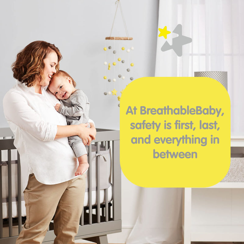 BreathableBaby - Mesh Liner for Cribs and Playards, Classic and Deluxe Styles Mother & Baby Owl Fun Gray