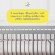 BreathableBaby - Mesh Liner for Cribs and Playards, Classic and Deluxe Styles Mother & Baby Owl Fun Gray