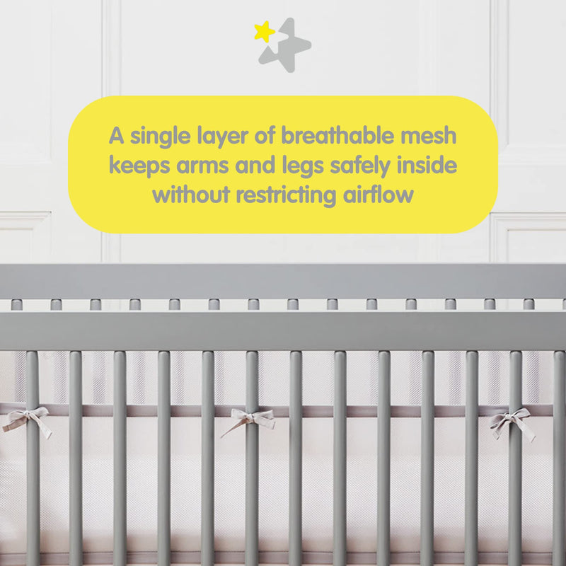 BreathableBaby - Mesh Liner for Cribs and Playards, Classic and Deluxe Styles Mother & Baby Owl Fun Gray