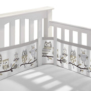 BreathableBaby - Mesh Liner for Cribs and Playards, Classic and Deluxe Styles Mother & Baby Owl Fun Gray