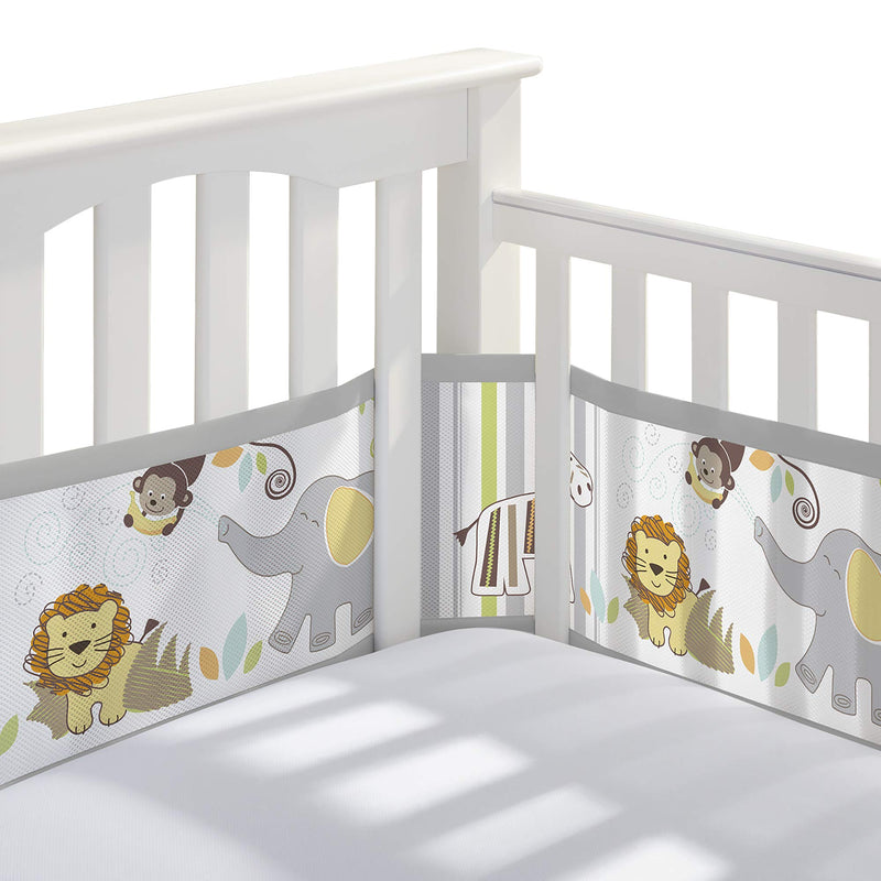 BreathableBaby - Mesh Liner for Cribs and Playards, Classic and Deluxe Styles Mother & Baby Safari Fun Too