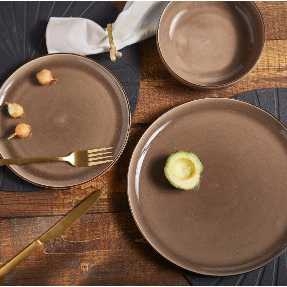 Brilliant - 12PC DINNERSET - BRONZE PEARL Home & Kitchen