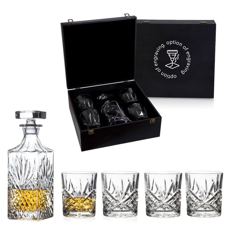 Brilliant - ASHFORD 5PC WHISKY SET IN WOOD BOX Home & Kitchen