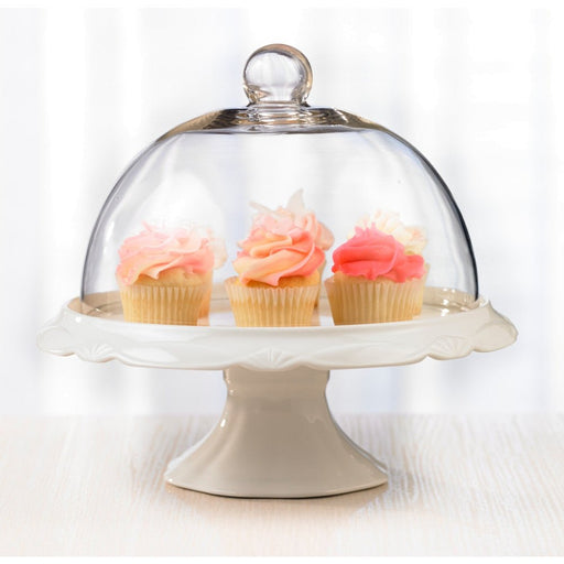 Brilliant - BIANCO PEDESTAL CAKE PLATE & DOME 25CM Home & Kitchen