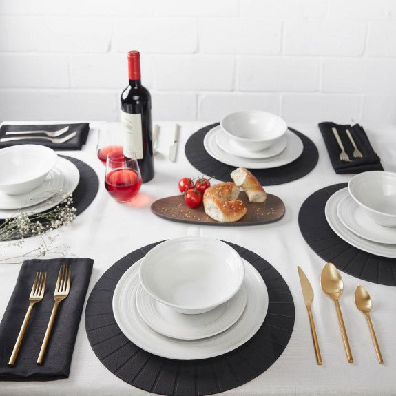 Brilliant - BIANCO STRIPE 12PC DINNERSET Home & Kitchen