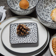 Brilliant - BLACK DAISY SQUARE PLATE 12X12CM Home & Kitchen