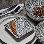 Brilliant - BLACK DAISY SQUARE PLATE 12X12CM Home & Kitchen