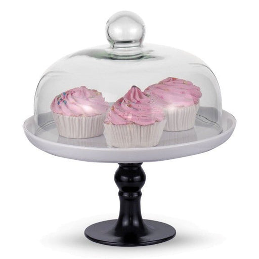 Brilliant - CAKE STAND & DOME 25CM - BLACK Home & Kitchen