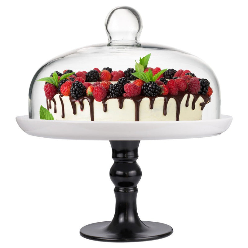 Brilliant - CAKE STAND & DOME 25CM - BLACK Home & Kitchen