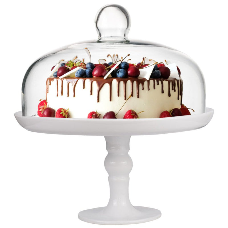 Brilliant - CAKE STAND & DOME 25CM - WHITE Home & Kitchen