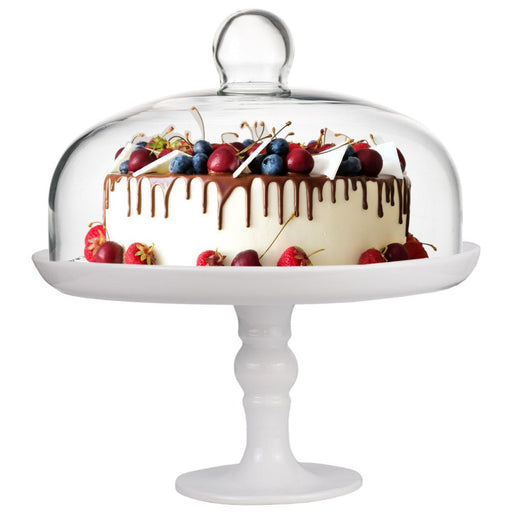 Brilliant - CAKE STAND & DOME 25CM - WHITE Home & Kitchen