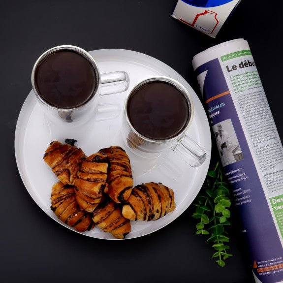 Brilliant - DOUBLE DOUBLE GLASS MUG 375ML S/2 Home & Kitchen