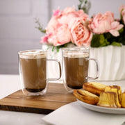 Brilliant - DOUBLE DOUBLE GLASS MUG 375ML S/2 Home & Kitchen
