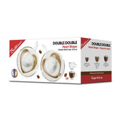 Brilliant - DOUBLE DOUBLE HEART COFFEE CUP 250ML S/2 Home & Kitchen