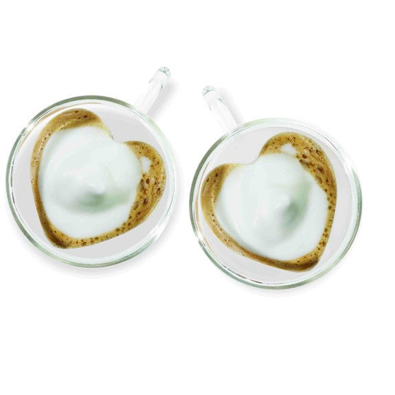 Brilliant - DOUBLE DOUBLE HEART COFFEE CUP 250ML S/2 Home & Kitchen