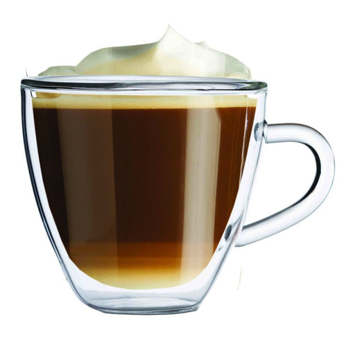 Brilliant - DOUBLE DOUBLE HEART COFFEE CUP 250ML S/2 Home & Kitchen