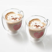 Brilliant - DOUBLE DOUBLE HEART COFFEE CUP AMOUR COFFEE CUP 250ML S/2 Home & Kitchen