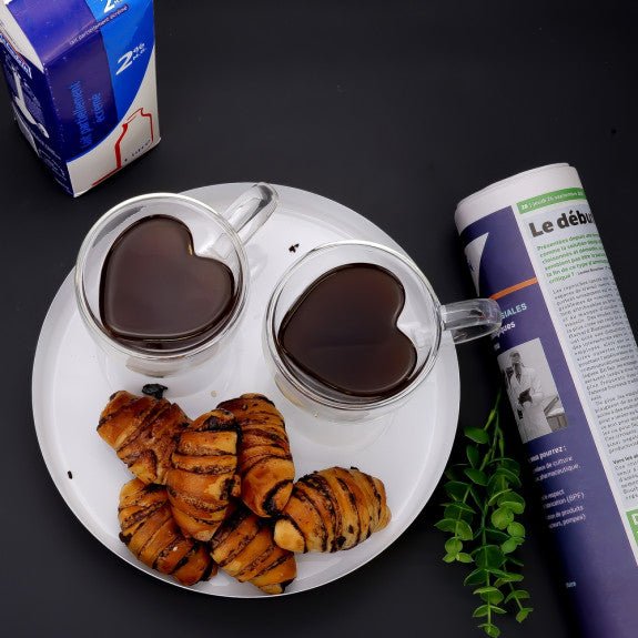 Brilliant - DOUBLE DOUBLE HEART MOCCA CUP 50ML S/2 Home & Kitchen