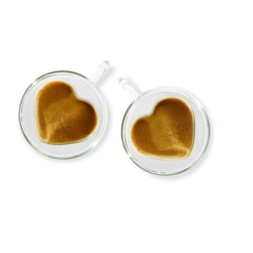 Brilliant - DOUBLE DOUBLE HEART MOCCA CUP 50ML S/2 Home & Kitchen