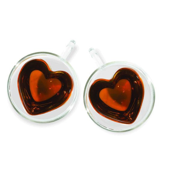 Brilliant - DOUBLE DOUBLE HEART TEA CUP 125ML S/2 Home & Kitchen