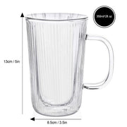 Brilliant - DOUBLE WALL - RIBBED MUG 350ML SET/2 Home & Kitchen