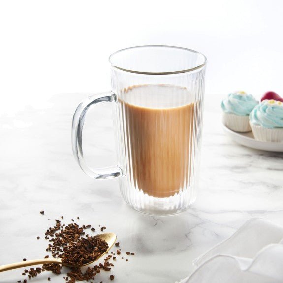 Brilliant - DOUBLE WALL - RIBBED MUG 350ML SET/2 Home & Kitchen