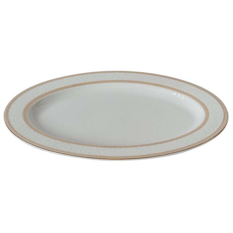 Brilliant - FLORAL LACE GOLD OVAL PLATTER 14" Home & Kitchen