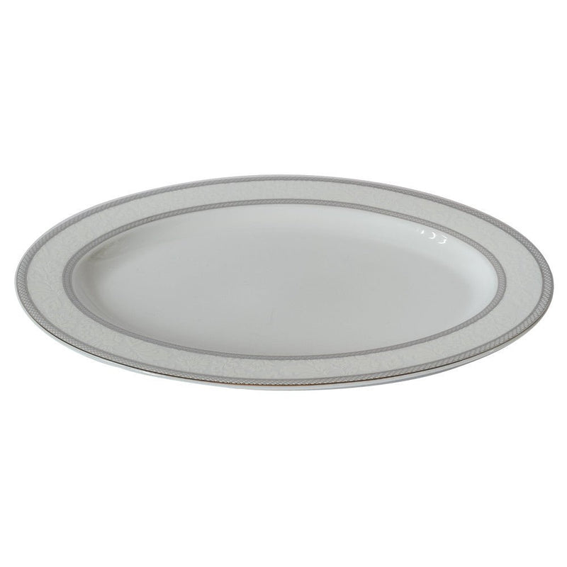 Brilliant - FLORAL LACE PLATINE OVAL PL. 14" Home & Kitchen