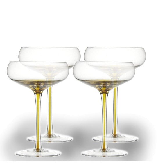 Brilliant - GEM AMBER COUPE CHAMP.150ML SET/4 Home & Kitchen