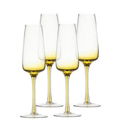 Brilliant - GEM AMBER FLUTE 200 ML SET/4 Home & Kitchen