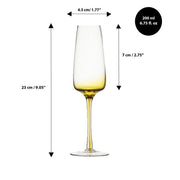 Brilliant - GEM AMBER FLUTE 200 ML SET/4 Home & Kitchen