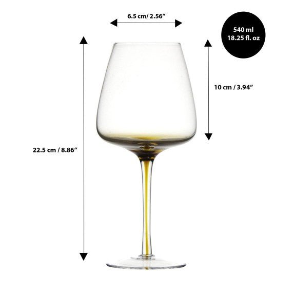 Brilliant - GEM AMBER UNIVERSAL WINE 540 ML SET/4 Home & Kitchen
