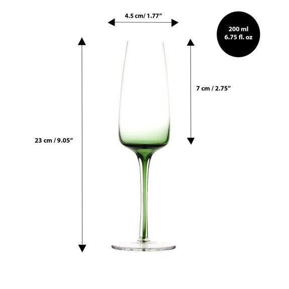 Brilliant - GEM EMERALD FLUTE 200 ML SET/4 Home & Kitchen