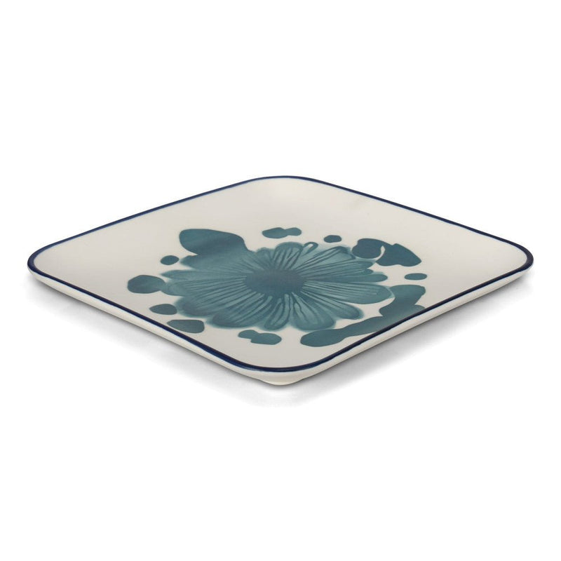 Brilliant - GREEN PETAL SQUARE PLATE 25.5CM Home & Kitchen