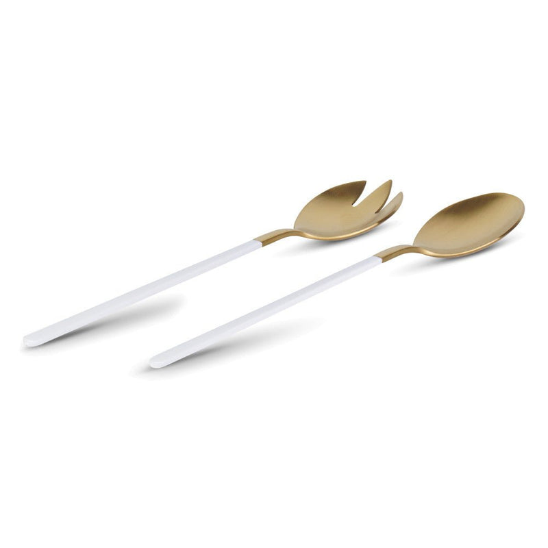 Brilliant - KIMONO WHITE & GOLD SALAD SERVER SET Home & Kitchen