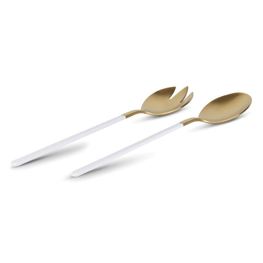 Brilliant - KIMONO WHITE & GOLD SALAD SERVER SET Home & Kitchen