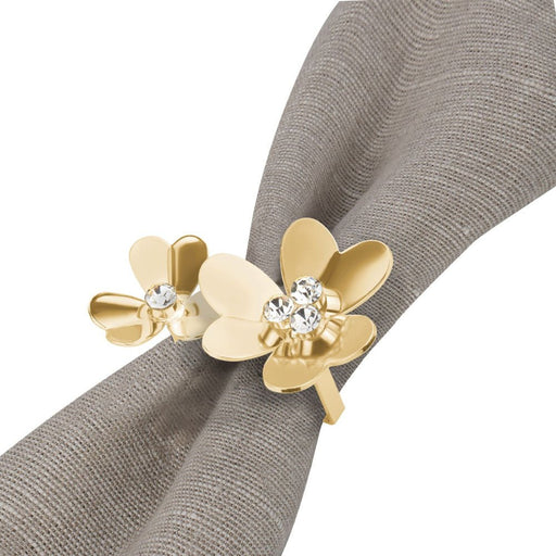 Brilliant - NAPKIN RING BLOOM GOLD S/4 Home & Kitchen