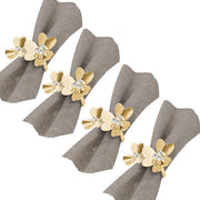 Brilliant - NAPKIN RING BLOOM GOLD S/4 Home & Kitchen