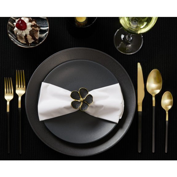 Brilliant - NAPKIN RING DAISY BLACK S/4 Home & Kitchen