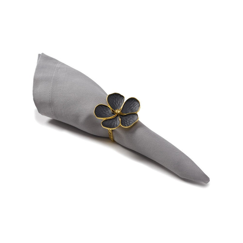 Brilliant - NAPKIN RING DAISY BLACK S/4 Home & Kitchen