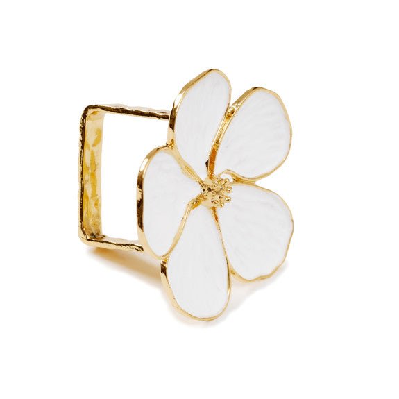 Brilliant - NAPKIN RING DAISY WHITE S/4 Home & Kitchen