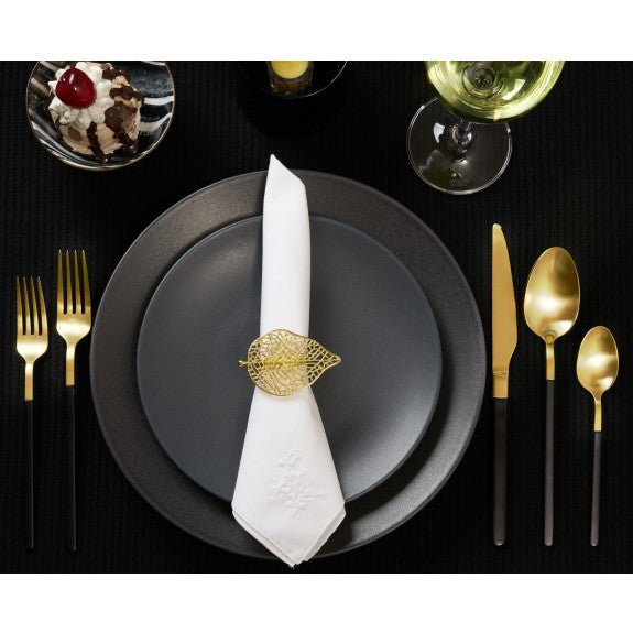 Brilliant - NAPKIN RING FEUILLE S/4 GOLD Home & Kitchen