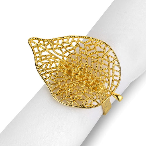 Brilliant - NAPKIN RING FEUILLE S/4 GOLD Home & Kitchen