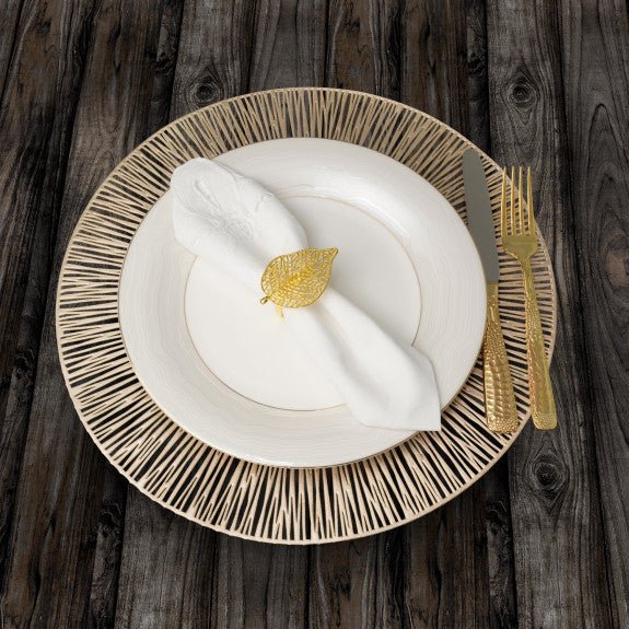 Brilliant - NAPKIN RING FEUILLE S/4 GOLD Home & Kitchen