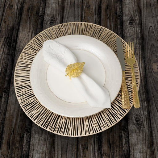 Brilliant - NAPKIN RING FEUILLE S/4 GOLD Home & Kitchen