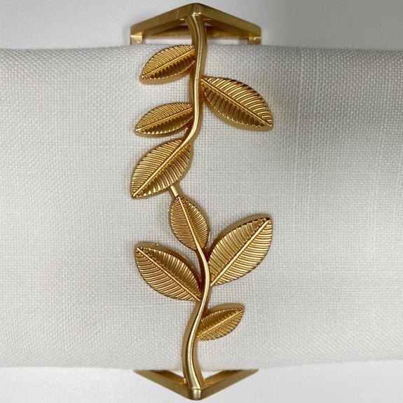 Brilliant - NAPKIN RING FLAT - VINTAGE GOLD S/4 Home & Kitchen